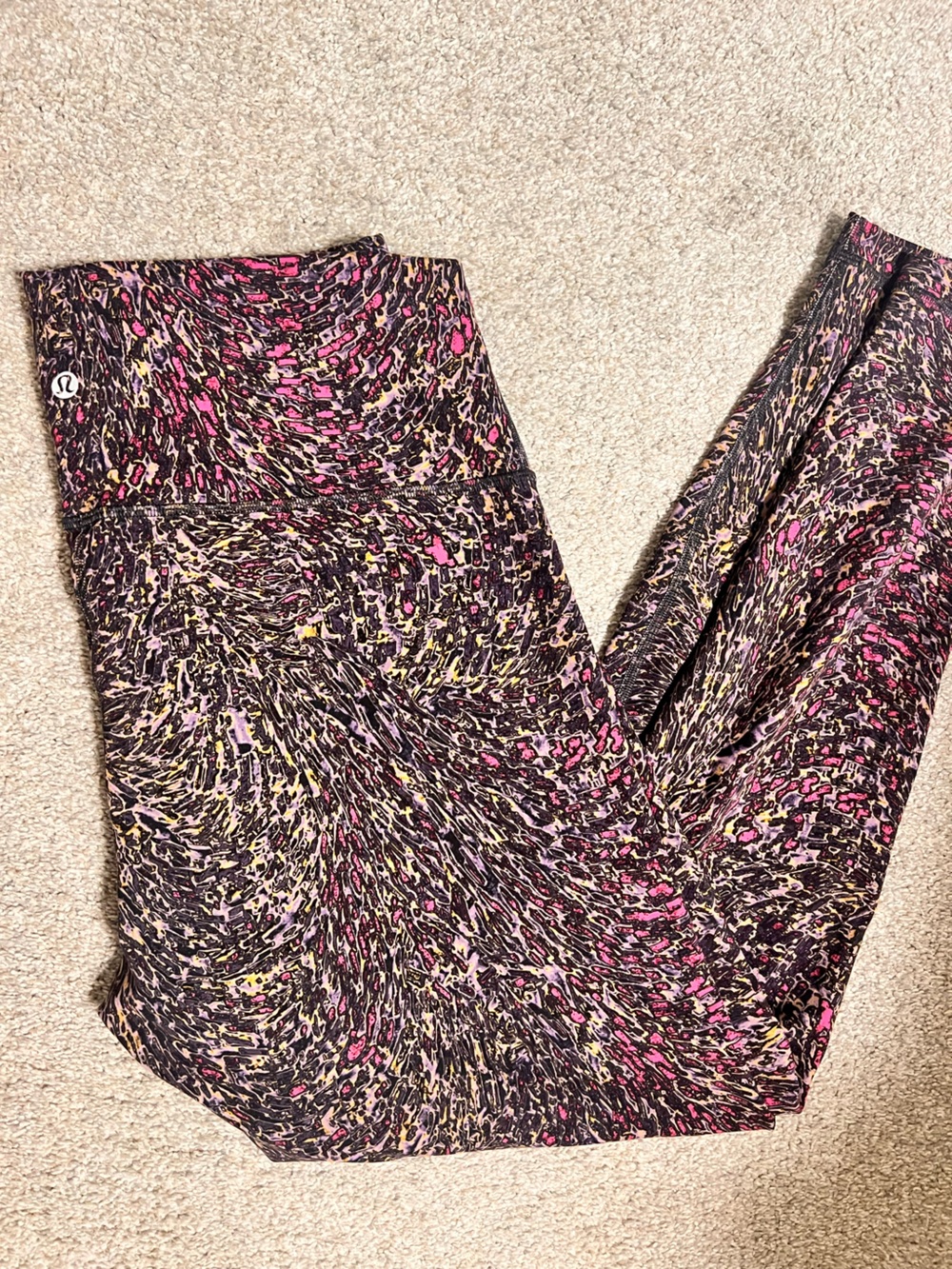 lululemon athletica Multicolor Swirl-Print Women’s leggings— Pink Accents